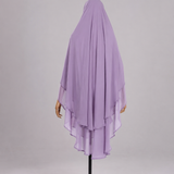 Khimar 2 voiles arrondi Mousseline