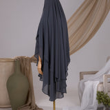 Khimar 2 voiles arrondi Mousseline