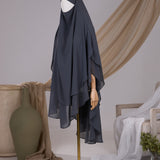 Khimar 2 voiles arrondi Mousseline