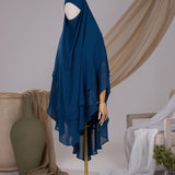 Khimar 2 voiles arrondi Mousseline