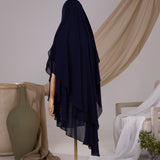 Khimar 2 voiles arrondi Mousseline