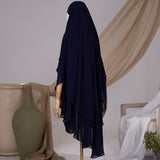 Khimar 2 voiles arrondi Mousseline