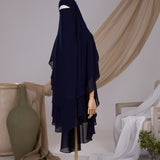 Khimar 2 voiles arrondi Mousseline