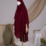 Khimar 2 voiles arrondi Mousseline