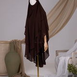 Khimar 2 voiles arrondi Mousseline