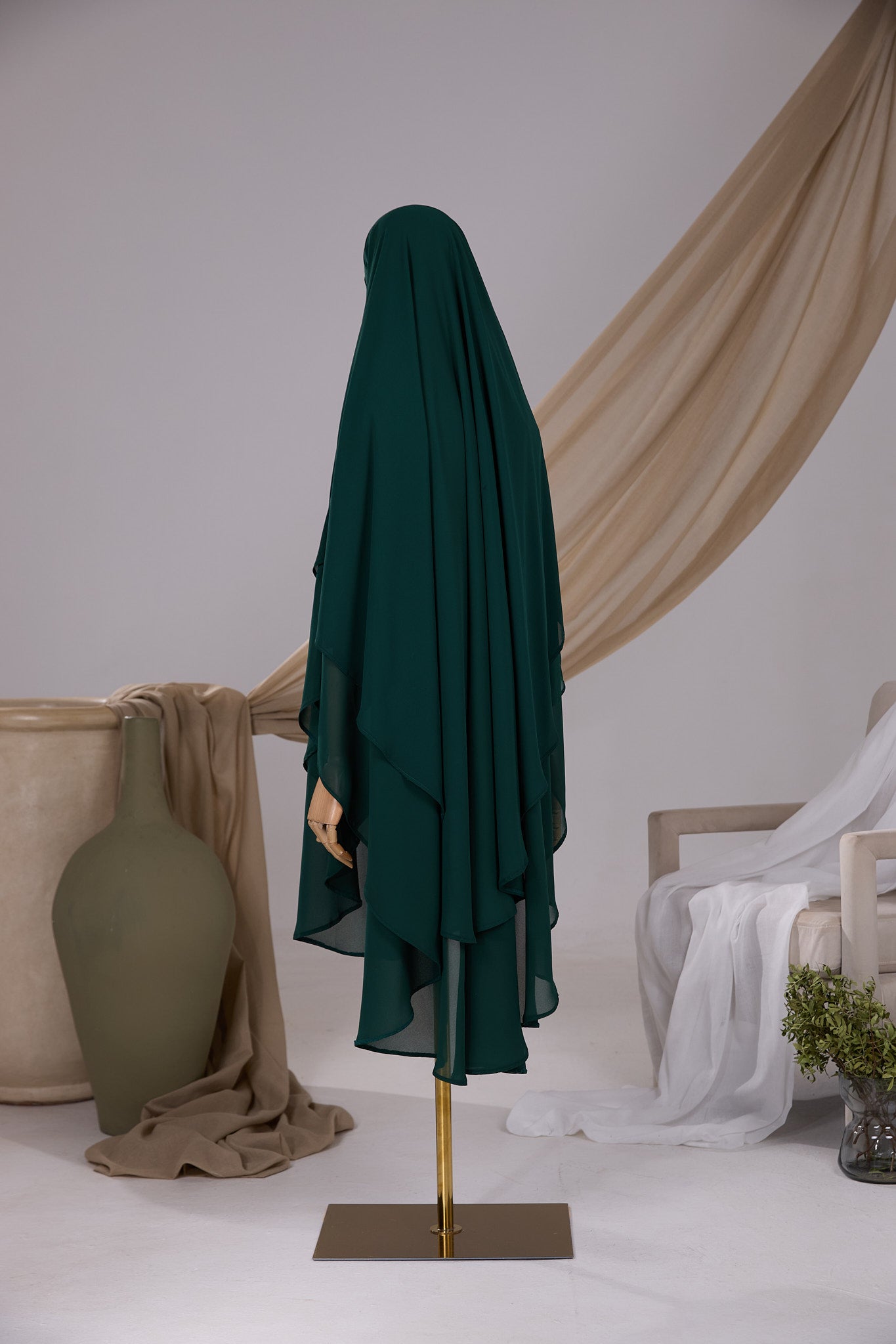 Khimar 2 voiles arrondi Mousseline