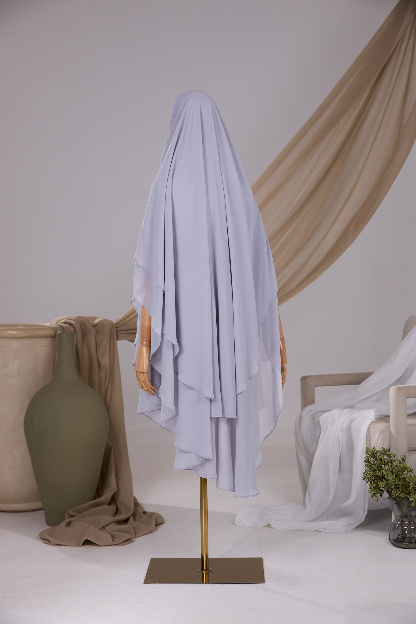 Khimar 2 voiles arrondi Mousseline