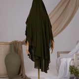 Khimar 2 voiles arrondi Mousseline