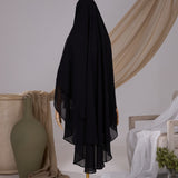 Khimar 2 voiles arrondi Mousseline