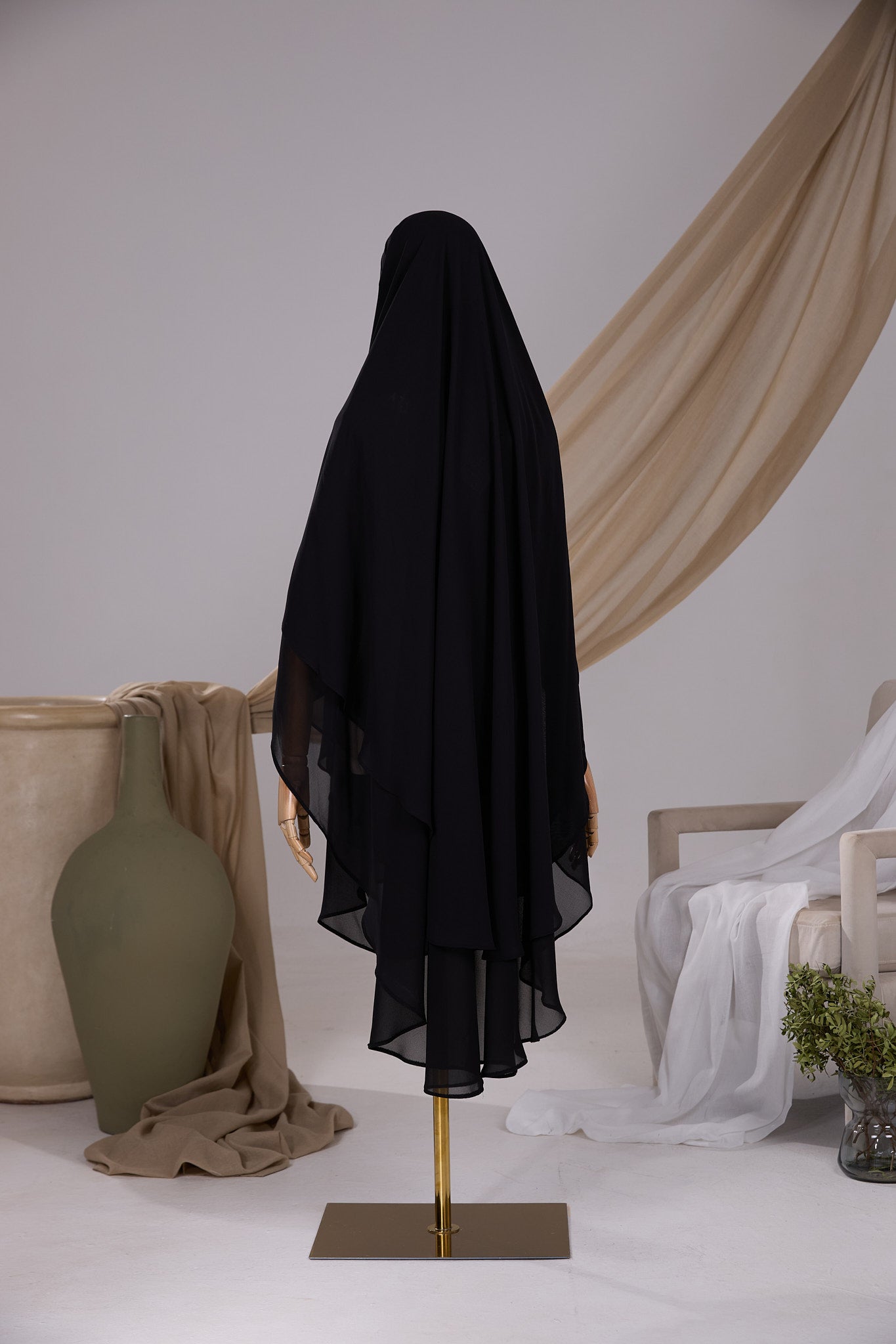 Khimar 2 voiles arrondi Mousseline