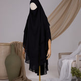Khimar 2 voiles arrondi Mousseline