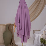Khimar 2 voiles arrondi Mousseline