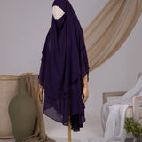 Khimar 2 voiles arrondi Mousseline