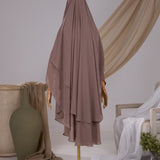 Khimar 2 voiles arrondi Mousseline