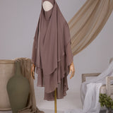 Khimar 2 voiles arrondi Mousseline