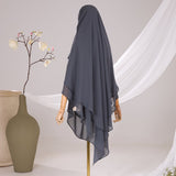 Khimar 2 voiles pointu Mousseline