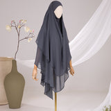Khimar 2 voiles pointu Mousseline