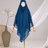 Khimar 2 voiles pointu Mousseline