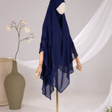 Khimar 2 voiles pointu Mousseline