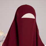 Khimar 2 voiles pointu Mousseline