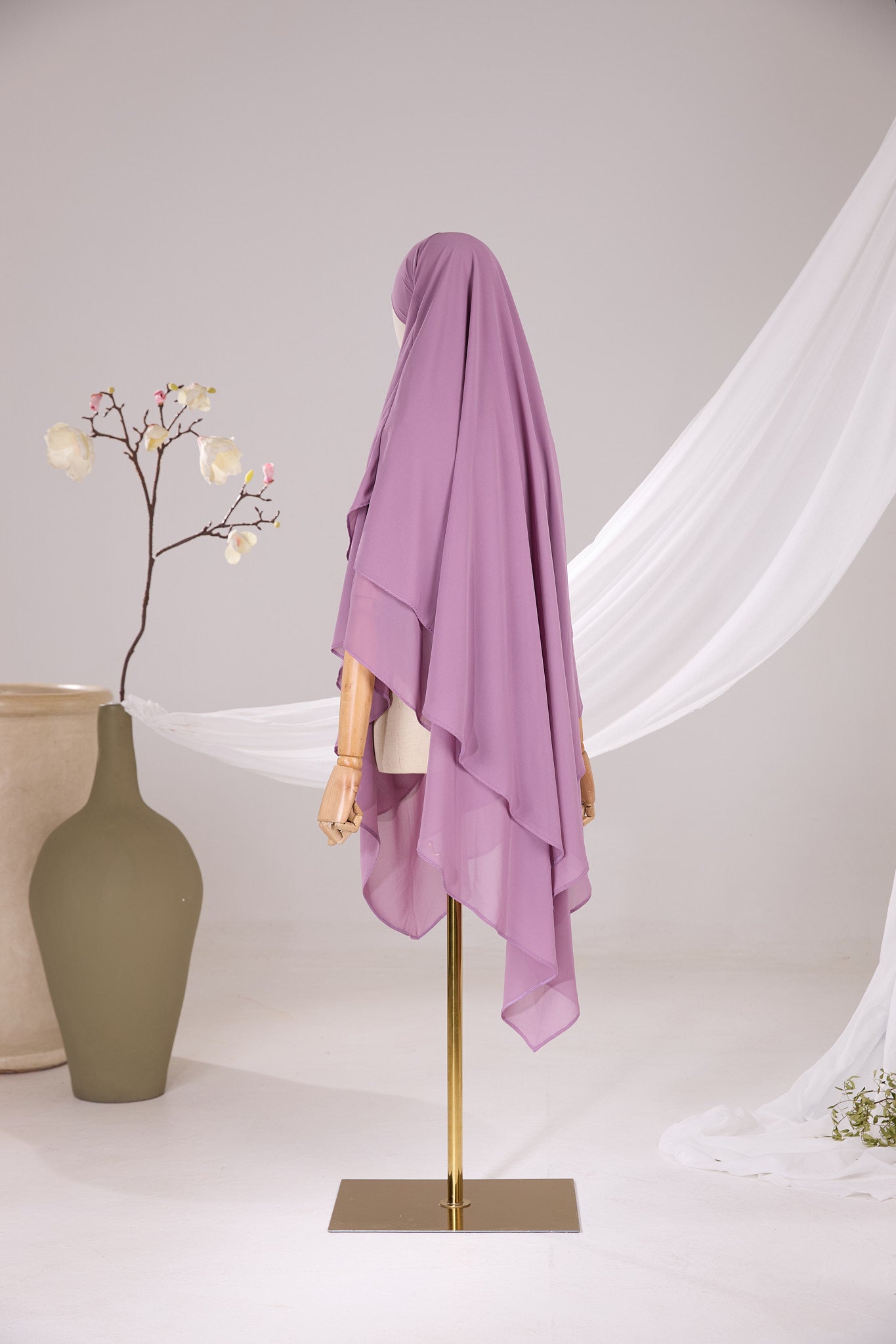 Khimar 2 voiles pointu Mousseline