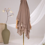 Khimar 2 voiles pointu Mousseline