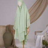 Khimar 2 voiles arrondi Mousseline