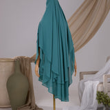 Khimar 2 voiles arrondi Mousseline
