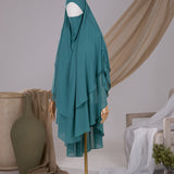 Khimar 2 voiles arrondi Mousseline