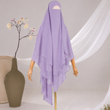 Khimar 2 voiles pointu Mousseline