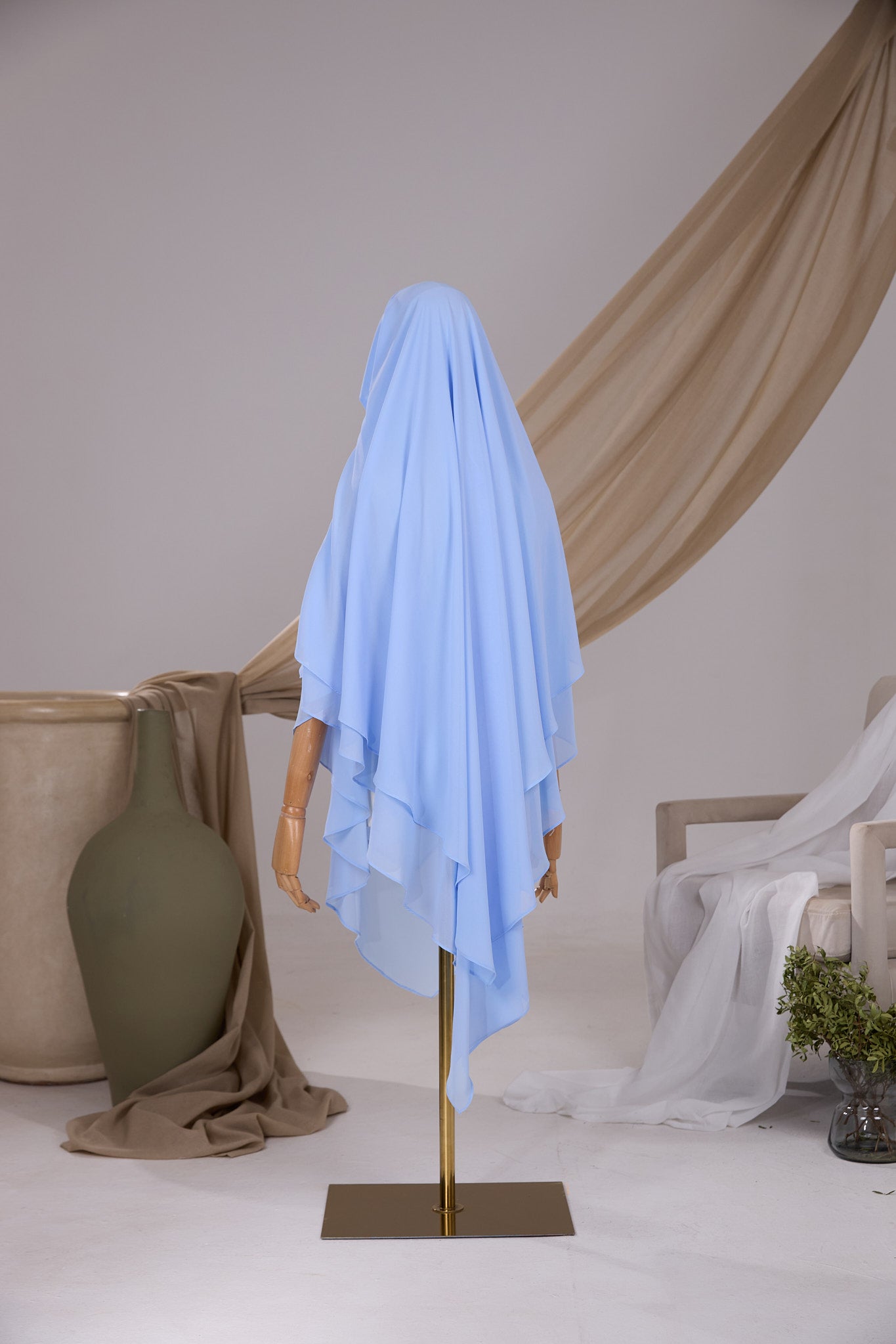 Khimar 2 voiles pointu Mousseline
