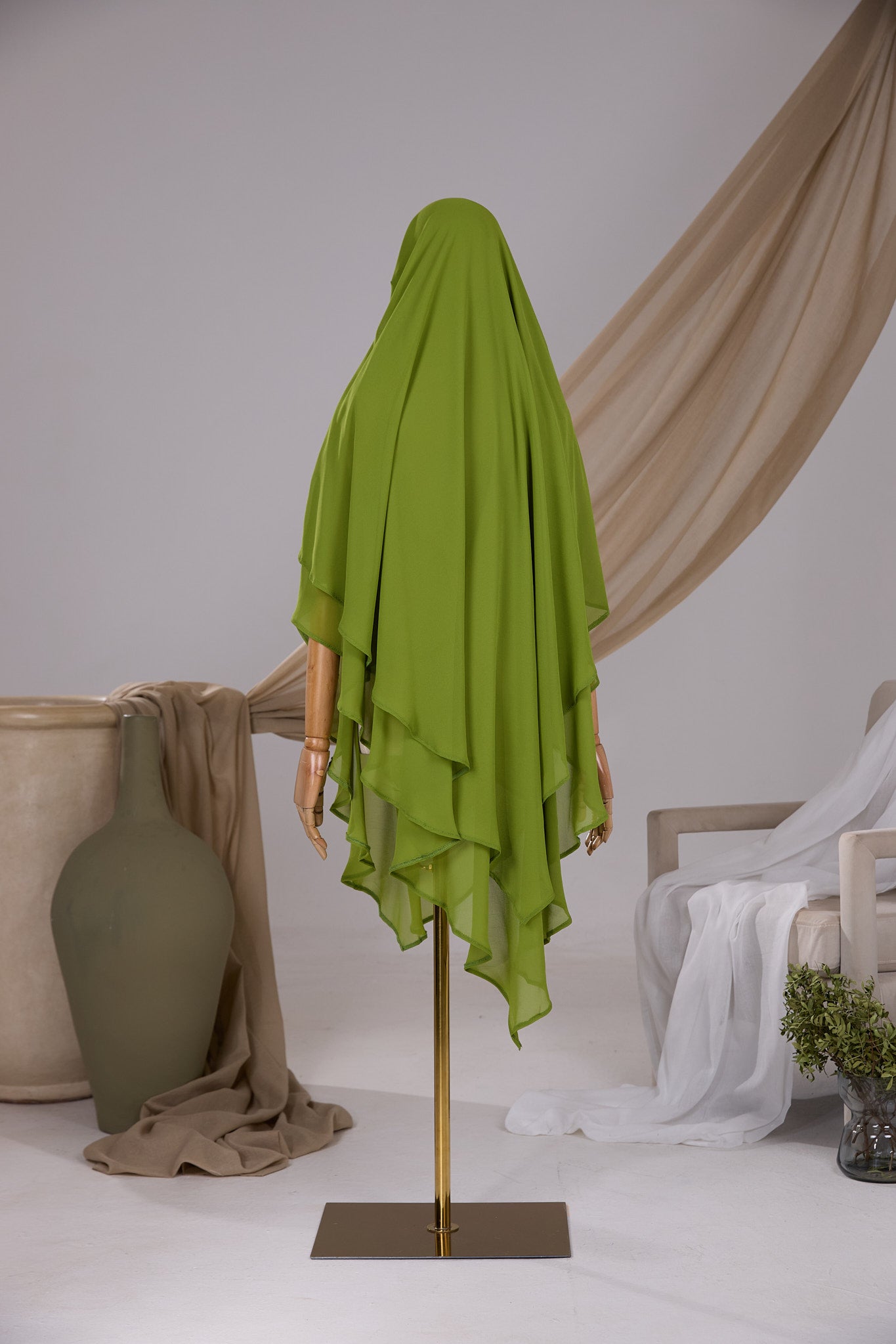 Khimar 2 voiles pointu Mousseline