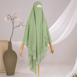Khimar 2 voiles pointu Mousseline