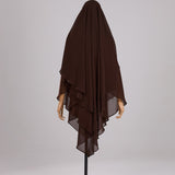 Khimar 2 voiles pointu Mousseline