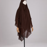 Khimar 2 voiles pointu Mousseline