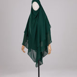 Khimar 2 voiles pointu Mousseline