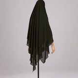Khimar 2 voiles pointu Mousseline