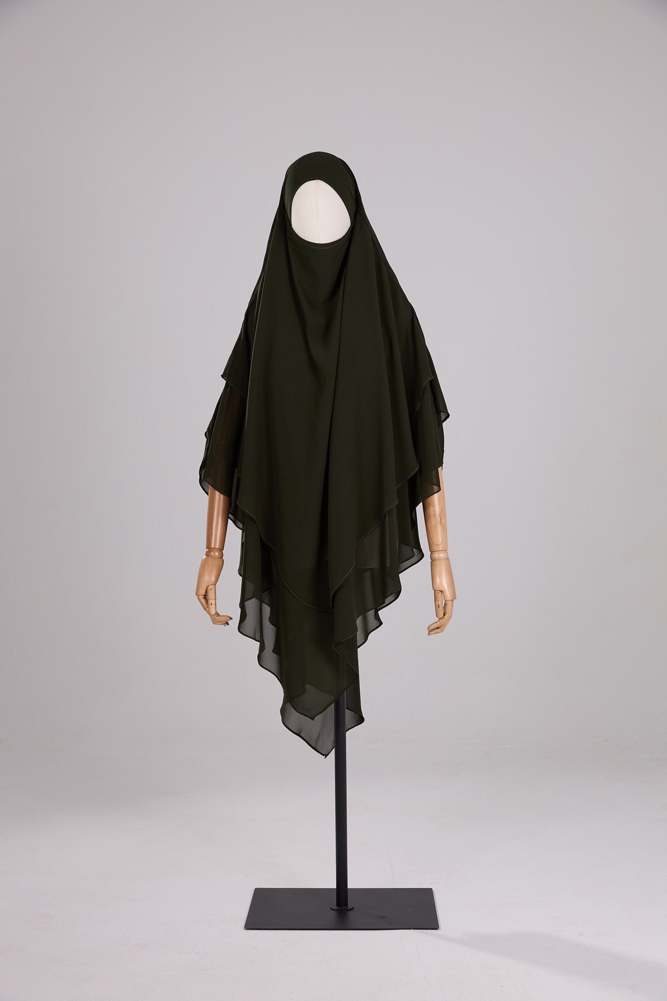 Khimar 2 voiles pointu Mousseline
