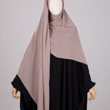 Hijab carré 150x150 taupe en mousseline royale