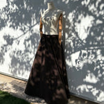 Jupe longue femme en coton chocolat 2