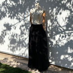 Jupe longue femme en coton noir