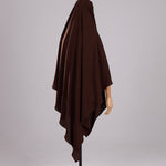 Khimar Maxi Woolpeach Royal pointu chocolat, vue de dos