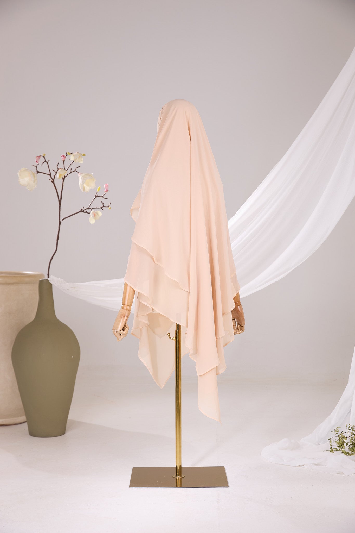 Khimar 2 voiles pointu Mousseline
