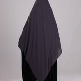 Maxi Hijab XXL à nouer anthracite, vue de dos