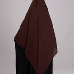 Maxi Hijab XXL à nouer chocolat, vue de dos