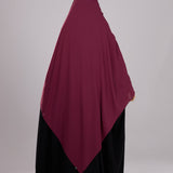 Maxi Hijab XXL à nouer framboise, vue de dos