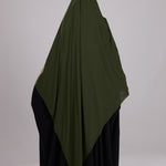 Maxi Hijab XXL à nouer kaki, vue de dos